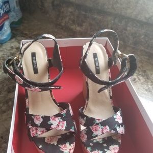 Sandals Wedge Heel Floral Printed Pumps Slingback